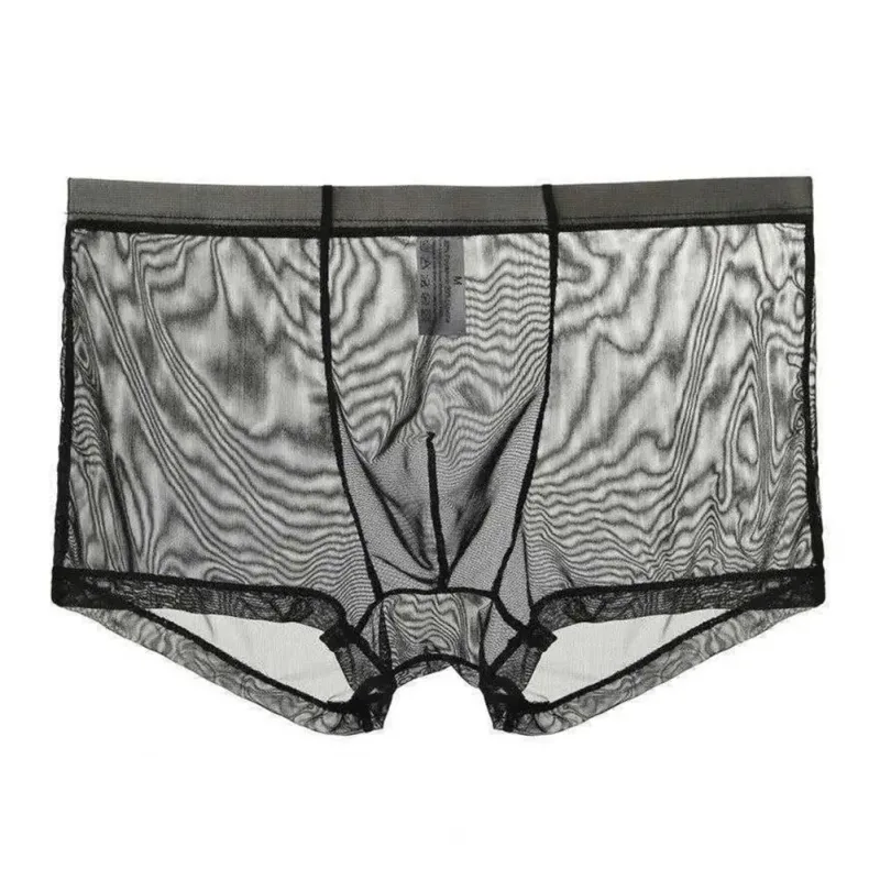 Mga Transparent na Boxer para sa Mga Lalaki na See Through Panlalaking Panloob na Sexy Mesh Low Waist Ice Silk Manipis na Nakakapalamig na Panti ng Lalaki na Panloob na Panloob — image 5