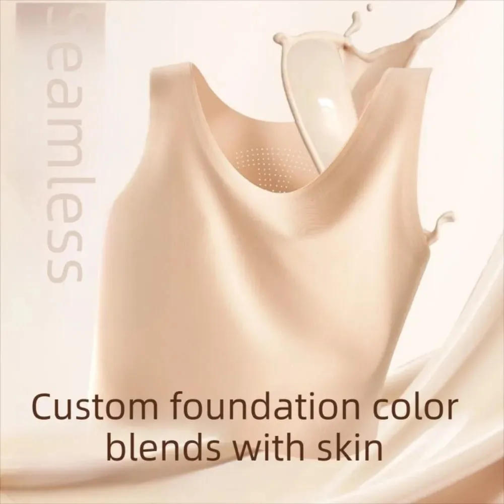 S/M/L/XL/XXL Chest Binding Underwear Ice Silk Material Fixed Cup Invisible Seamless Bra Soft Steel Ring Backless Style — image 5