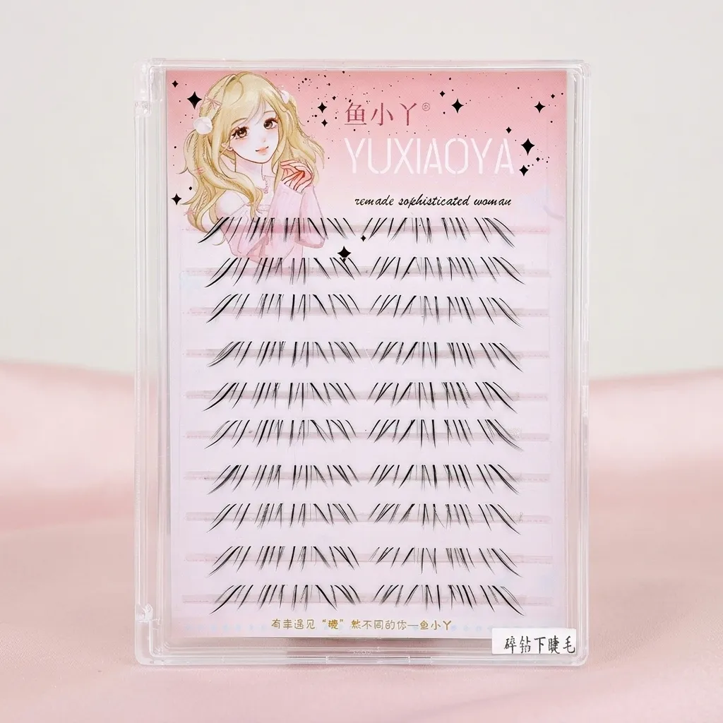 10 Rows Synthetic Fiber Lower Eyelashes Daily Makeup Natural C Curl Foxes Lashes Thin Band Glittery Eye Lash Eye Tail Elongated — image 5