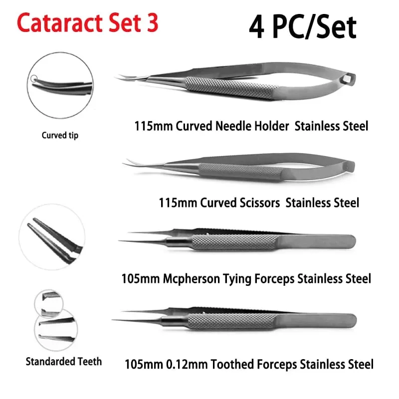 Non Medical use Cataract Set Tweezers Needle Holders 4pcs/set Household Repair Tools Hi Eye — image 3