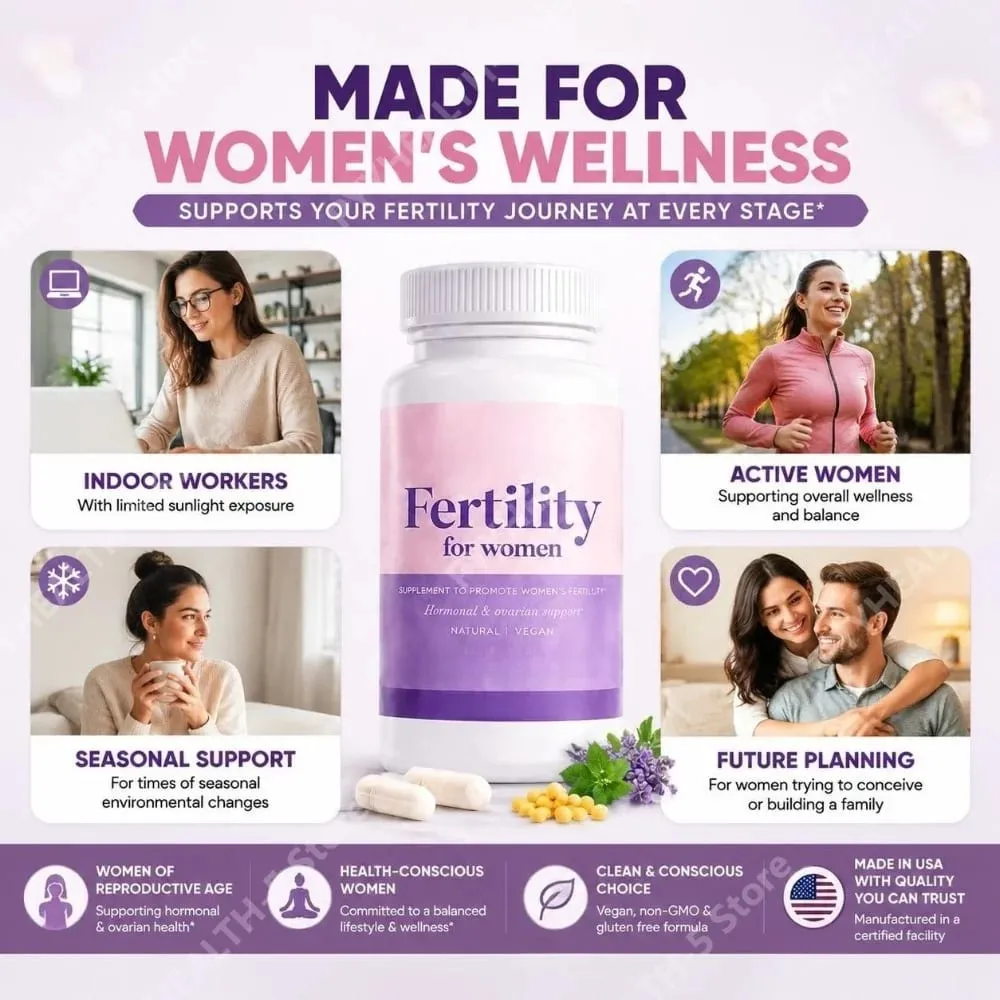 Fertility Capsules for Women Myo Inositol with Methylfolate & Multivitamins Hormonal & Ovarian Support Healthy Ovulation 60 Cts — image 4
