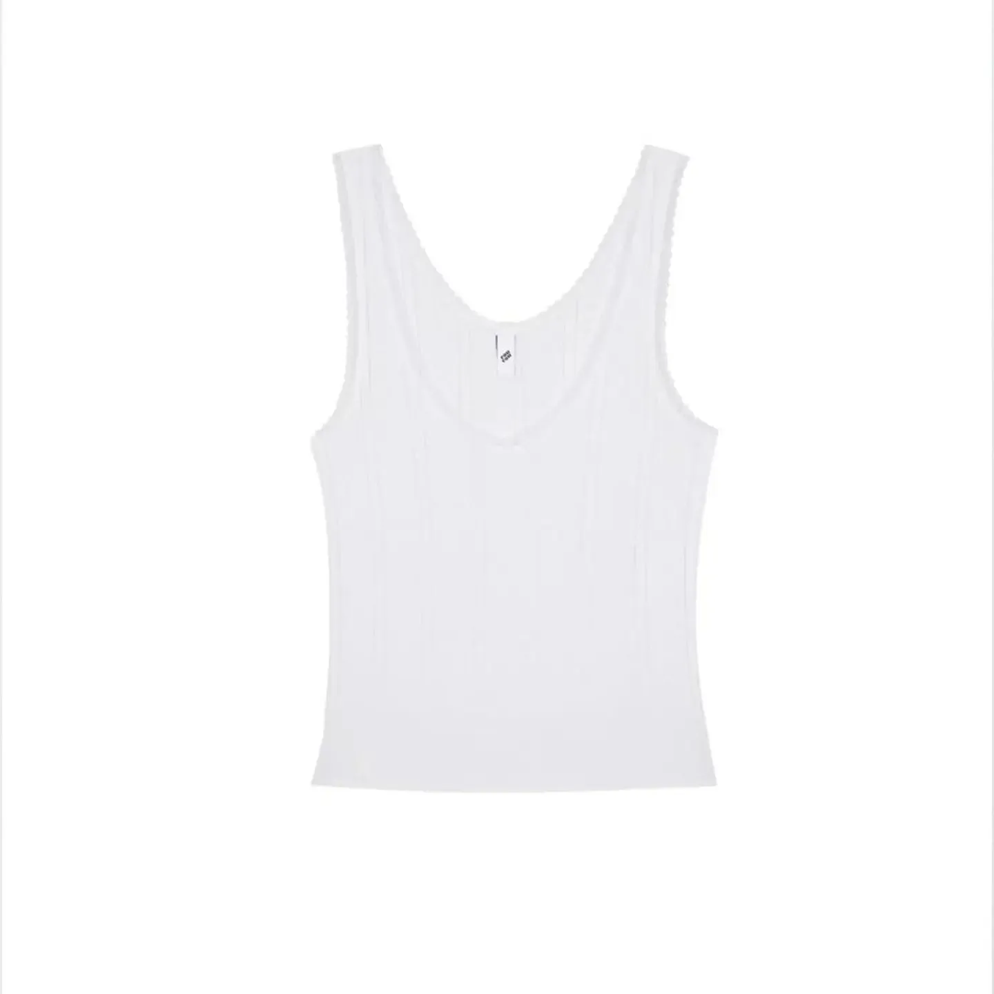 COU Pink and White Lace Trim V-Neck Backless Top Custom Dyed Pure Cotton Jacquard Comfort Fabric