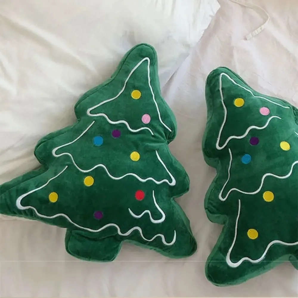 Malambot na Christmas Tree Sofa Cushion Kumportable sa Balat na Palamuti sa Araw ng Pasko Dekorasyon na Pillow Mga Ornament na Hugis 3D — image 6