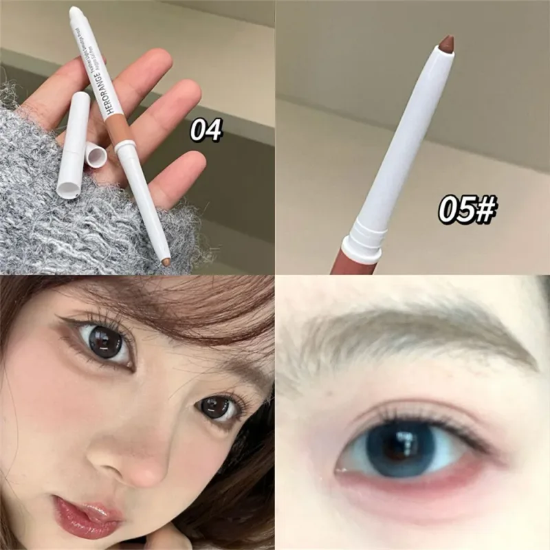Double-ended Ultra-fine Gel Eyeliner Pencil Pink Brown Under Highlighter Pen Waterproof Matte Aegyosal Lying Silkworm Eye Makeup