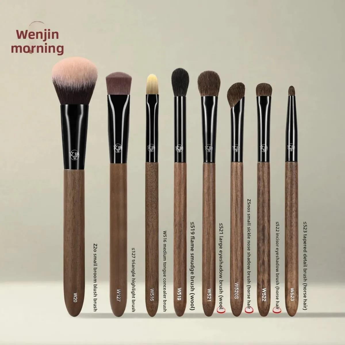 Walnut Wood 8Pcs Animal Hair Makeup Brush Set Fluffy Blush & Eyeshadow Foundation Blending Detail Makeup Brushes Cosmetic Tool — image 1