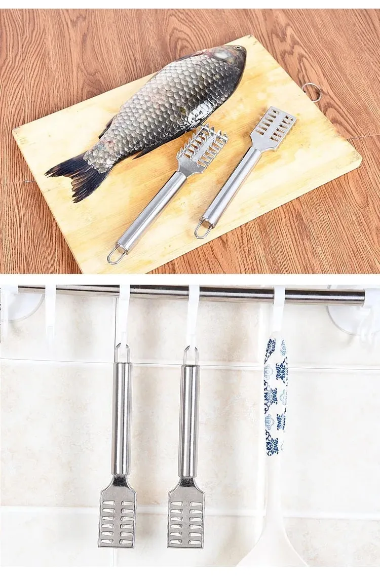 1PC Stainless Steel Fish Scale Knife Scale Scraper Sawtooth Scraping Boning Filleting Cut Scrape Dig Maw Knife — image 6