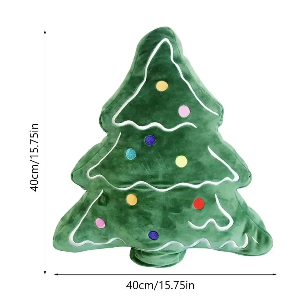 Malambot na Christmas Tree Sofa Cushion Kumportable sa Balat na Palamuti sa Araw ng Pasko Dekorasyon na Pillow Mga Ornament na Hugis 3D — image 7