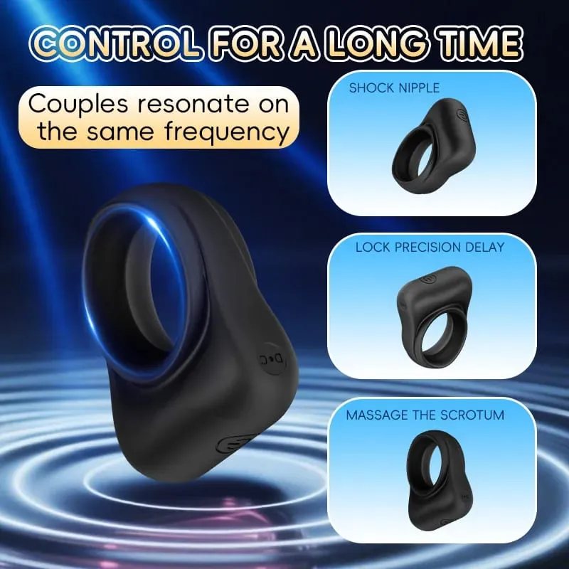 Vibrating Cock Ring with Clitoral Stimulator 10 Vibration Modes Male Vibrator Remote Control Adult Toy for Couples Men Sex Toys