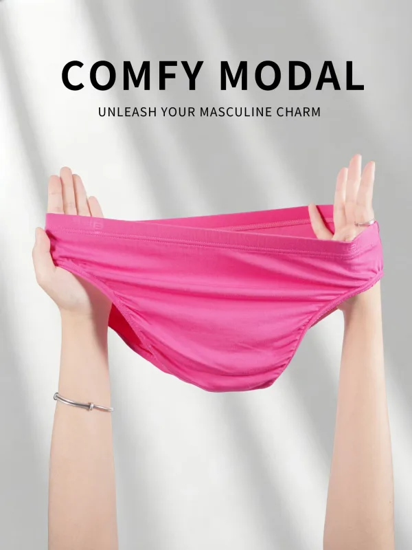 Men's Modal Ultra Thin Bare Feel Briefs, Low Rise High Elastic Breathable 3D Convex Pouch Underwear — image 28