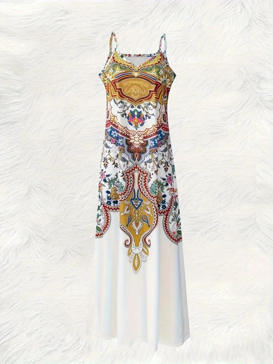 Printed Design Casual Vintage Floral Slip Dress — image 3