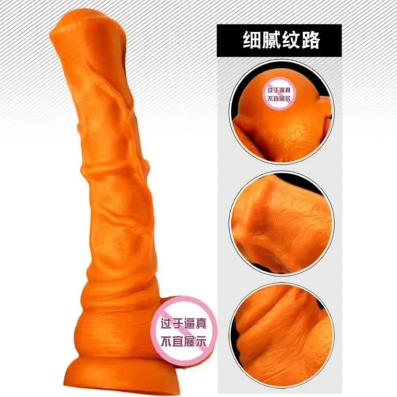 Huge Horse Dildo Realistic Animal Penis Anal Plug Simulation Big Dick Masturbator with Suction Cup Adults Sex Toys for Women Men — image 4