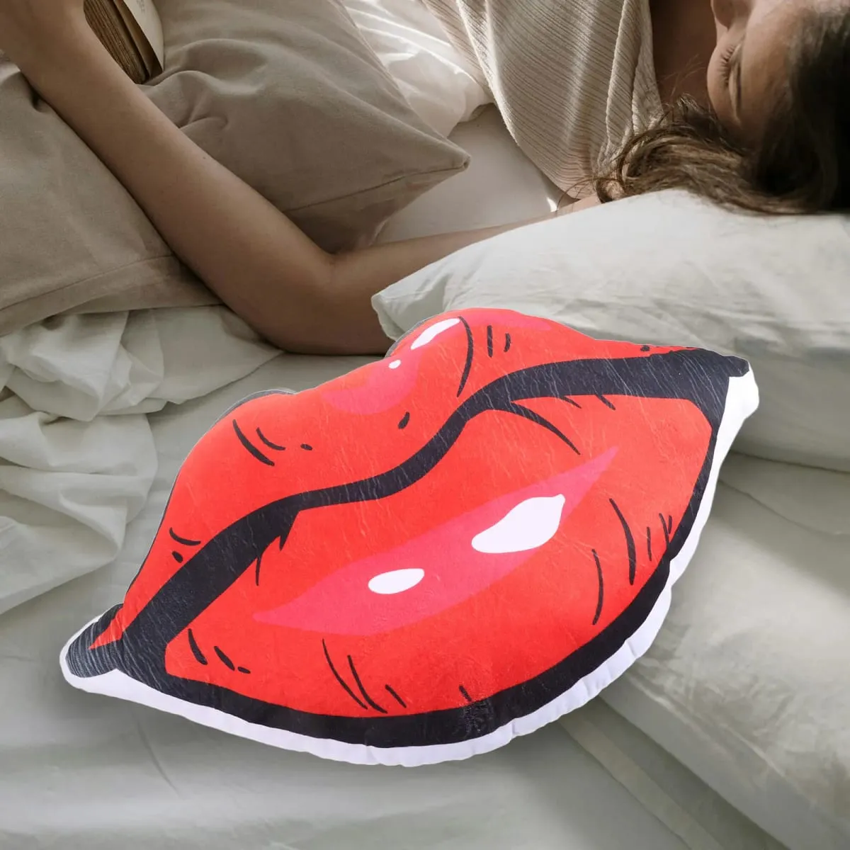 Lip Pillow Double-Sided Digital Print Red Lips Design Soft PP Cotton Comfortable Decorative Throw Pillow Valentines Day Decor — image 5