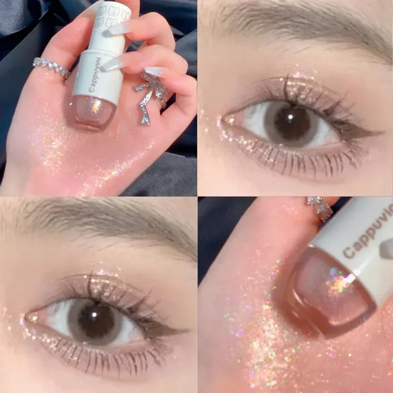 Cappuvini Liquid Eyeshadow High-Gloss Shiny Mermaid Pearl Tears Brightening Glitter Highlighter Quick Drying Eyeliner — image 9