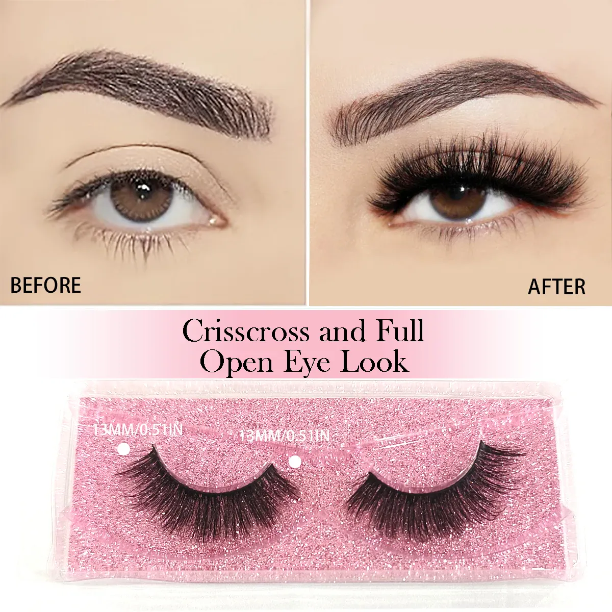 100 Pairs Cat Eye Lashes Natural Long Mixed Style Curling Fluffy Faux Eyelashes Individual Packing Manga Lashes — image 5