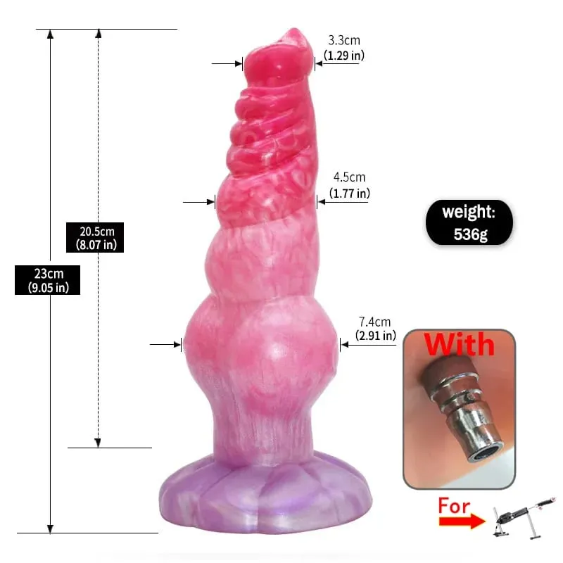DIY Attachements Dog Knot Dildo With 3XLR Adapter Liquid Silicone Large Penis Anal Plug Sex Toys Quick Air Vac-U-Lock Connector