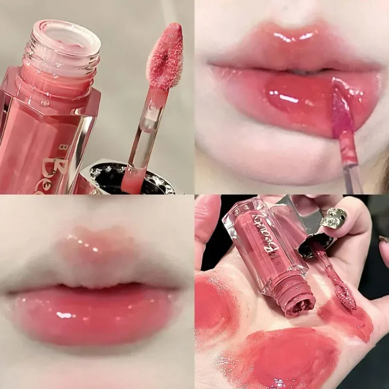 Ice Transparent Brown Lip Gloss Moisturizing Glossy Liquid Lipstick Nude Water Light Glass Mirror Lip Glaze Long-lasting Makeup — image 10