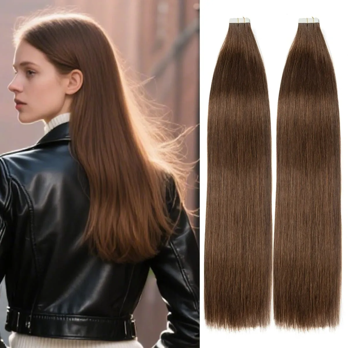 #30 Medium Auburn 40pc 100g Seamless Remy Tape in Human Hair Extensions Natural Straight PU Skin Weft Real Virgin Human Hair