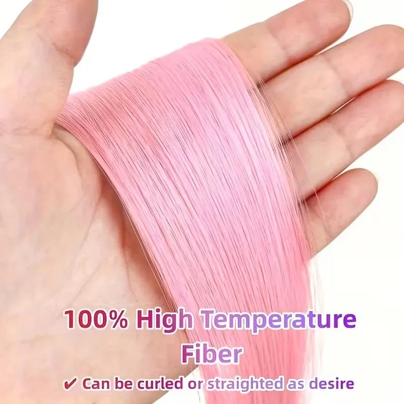 22Inch Synthetic 8pcs Long Straight Clip-In Hair Extension Highlights Multi-Color Rainbow Hairpiece for Women Daily Praty Use — image 4