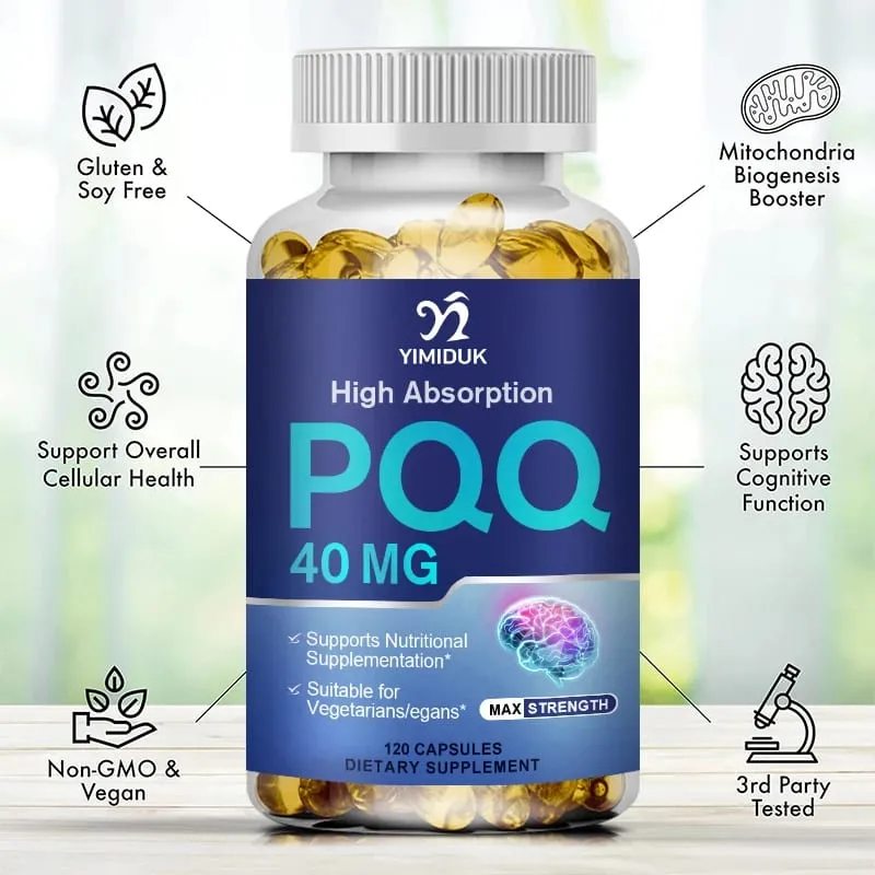 PQQ Capsules 40mg Mitochondrial Biogenesis Support Cell Brain & Heart Health Energy Boost Cognitive Function Antioxidant — image 6