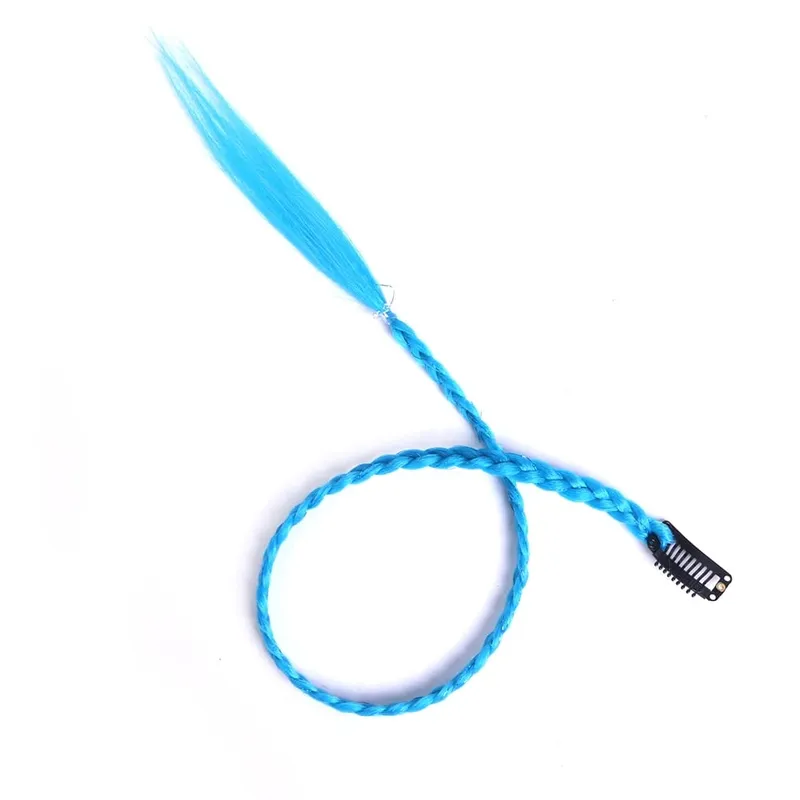 Estensioni clip-in sintetiche da 5 pezzi / lotto per le donne Coda di cavallo Arcobaleno Estensione dei capelli treccia 22 '' Ombre Parrucchino Treccia con clip — image 9