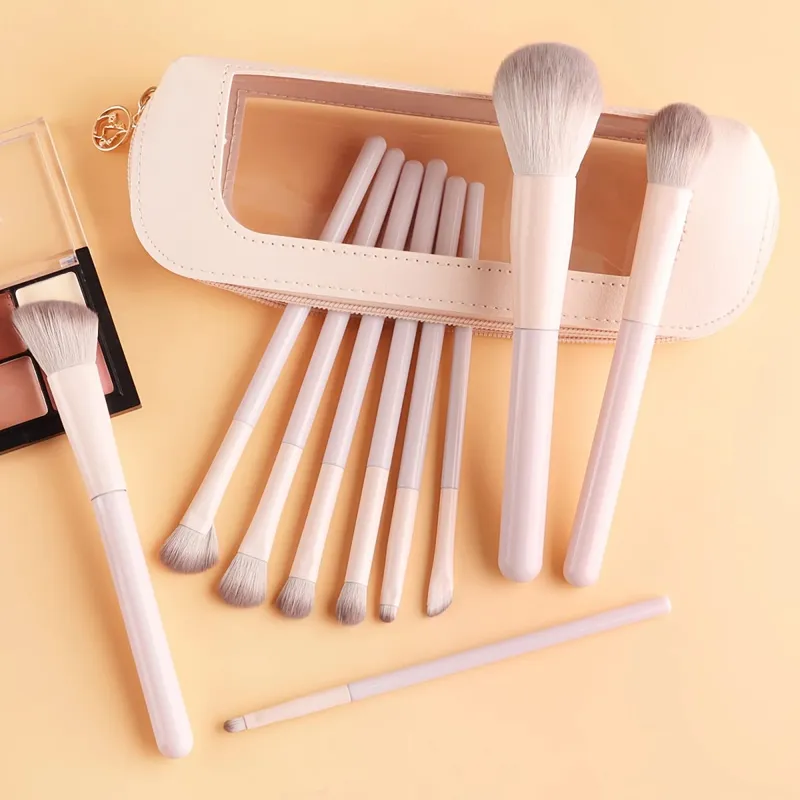 10pcs Beginner Makeup Brushes with Storage Bag Large Fluffy Powder Brush Blush Brush Contour Brush Foundation Brush Concealer — image 7