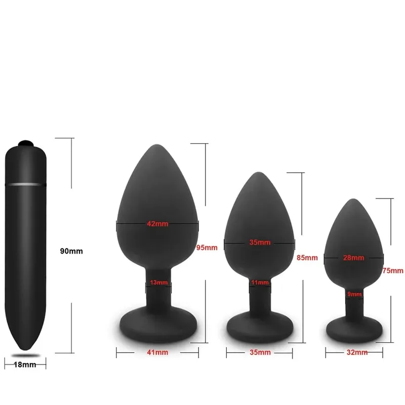 4st mjuk silikon analplugg Mini Erotisk Bullet Vibrator Butt Plug Sexleksak för män Kvinnor Gay Par Anal Prostata Stimulator — image 8