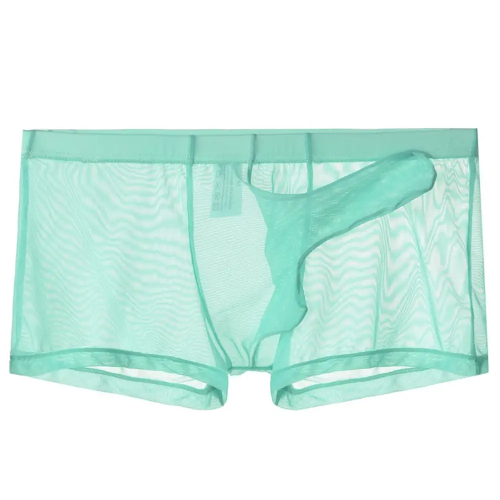 Mga Sexy Men Mesh Transparent Lightweight Underwear See Through Breathable Boxer Briefs Panties Bullet Separation Male Boxer Panty — image 11
