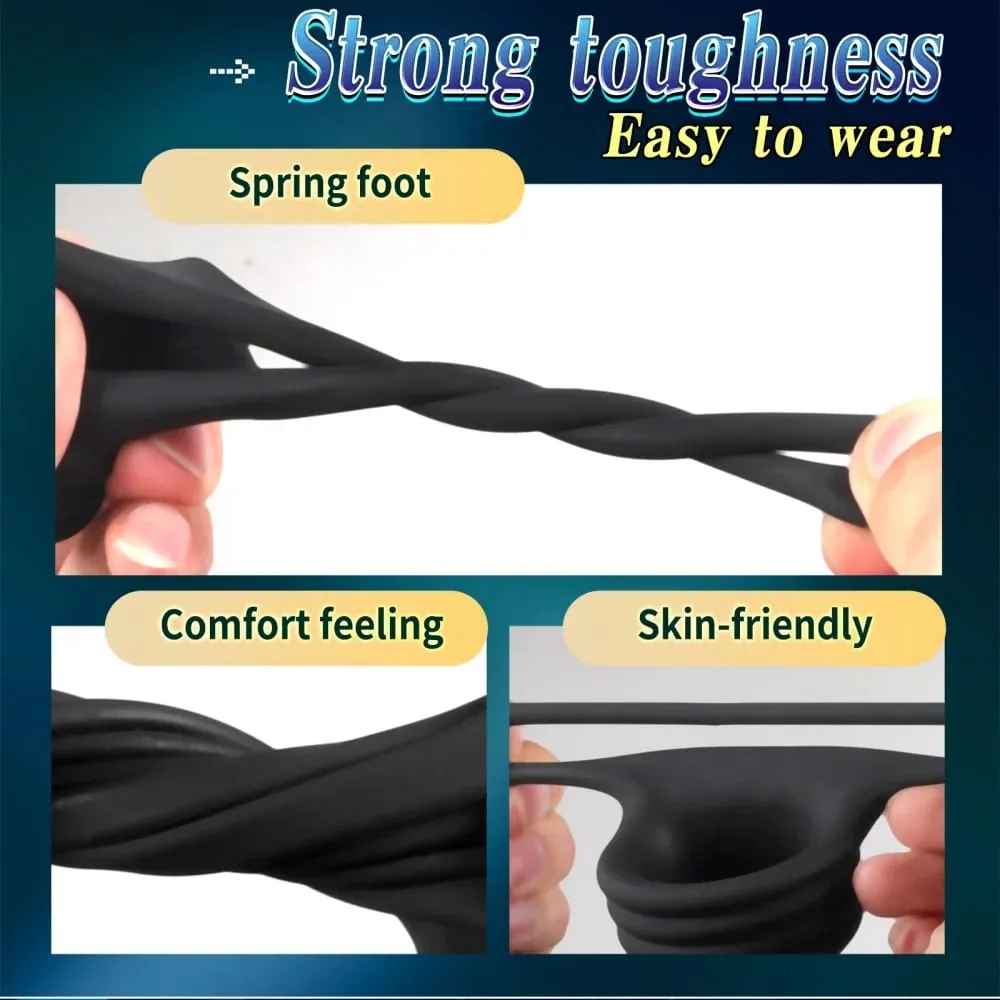 High Quality Silicone Penis Ring for Semen Delay Erection Enlarger Rings Rubber Cock Sex Toys Scrotal Bondage Ring for Testicles — image 2