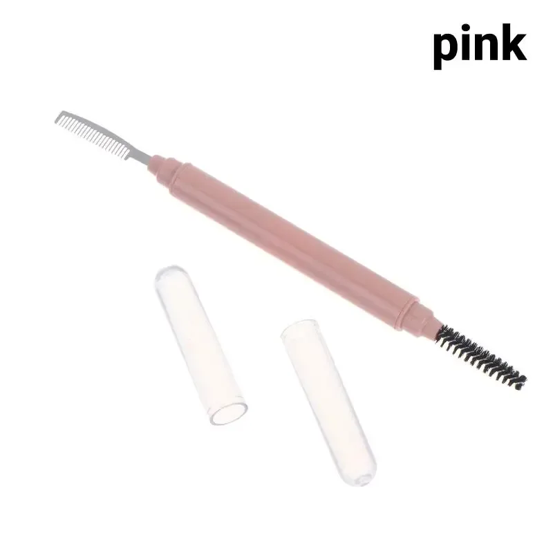 (.) 1Pc Eyebrow Make Up Brushes Dual Ended Brow Comb Makeup Brush Stainless Steel Eye Lashes Roller Eyelashes White Beauty Tool