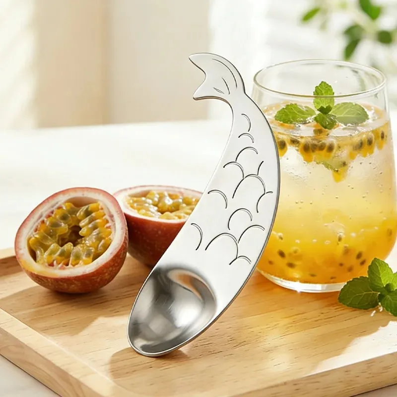 Dual Function Passion Fruit Cutting Scooping Tool Integrated Stainless Steel Fruit Spoon Easy Clean Kitchen Gadget — image 2
