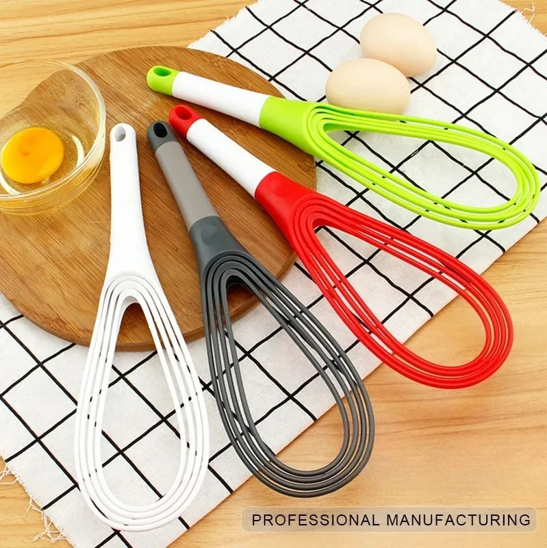 Plastic Dual Use Rotary Egg Beater Foldable Manual Whisk 2 in 1 Multifunctional Kitchen Tool for Beating Eggs and Kneading Dough — image 7