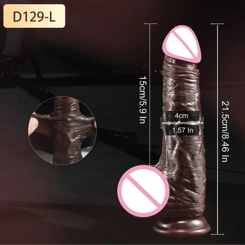 Realistic Silicone Dildo Black Soft Penis Sliding Foreskin Cock Male Genitals Vaginal Masturbation Suction Cup Dick Anal Sex Toy — image 8