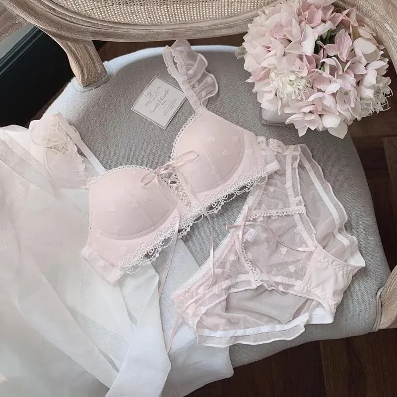 European German Style Lingerie Set Soft Wireless Bralette for Small Breasts Sweet Non Padded Training Bra for Young Girls MOYISU — image 3