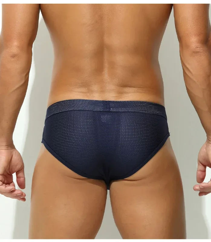 1PC Mesh Breathable Men's Underwear with Fly Pouch Front Open Bulge Separated Pouch Youth Korean Version Youth Briefs — image 15