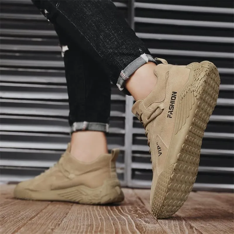 Spring New Men's Shoes Comfortable Casual Shoes Lightweight Trendy Versatile Solid Color Trendy Shoes Men's Sports Thick-Soled Sneakers — image 5