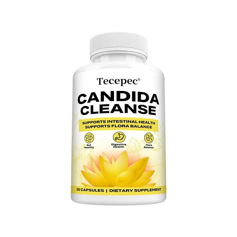Cápsulas de limpeza de Candida - Desintoxicação do cólon intestinal, equilíbrio da flora intestinal, apoia a digestão, alivia o inchaço, suplemento antioxidante