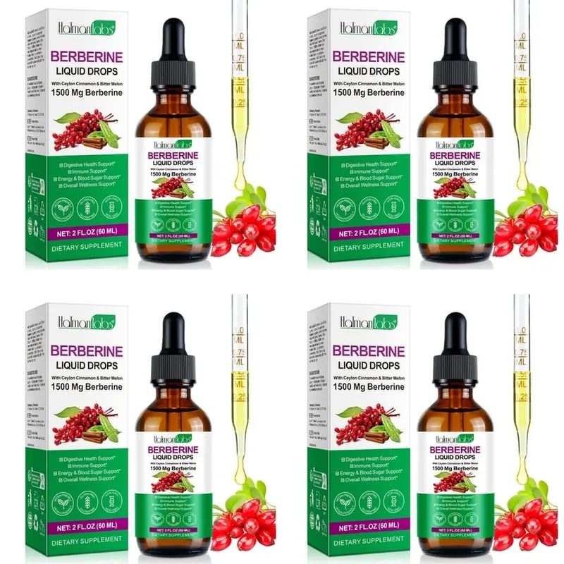Holmanlabs Berberine Liquid Drops with Ceylon Cinnamon and Bitter Melon Digestive Health Support 1500 Mg Vegan Non-GMO 60 ML — image 10