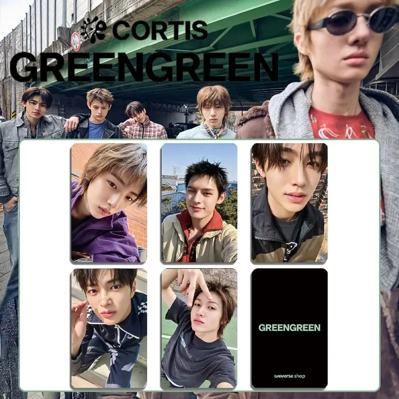 A 5Pcs/Set Idol Boy CORTIS New Album GREENGREEN Lomo Cards Postcards Martin James Juhoon Seonghyeon Keonho Fan Gifts Collection — image 2