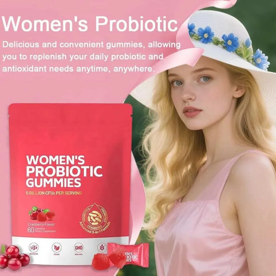 Women Probiotic Gummies With Cranberry For Vaginal & Urinary Health Digestive Health Support Berry Flavor Dietary Supplement — image 5