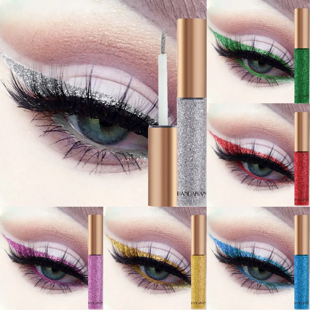 Glitter Liquid Eyeliner Pen Sparkly High Shine Pigment Stage Diamond Eyeshadow Long Lasting Waterproof Eye Makeup