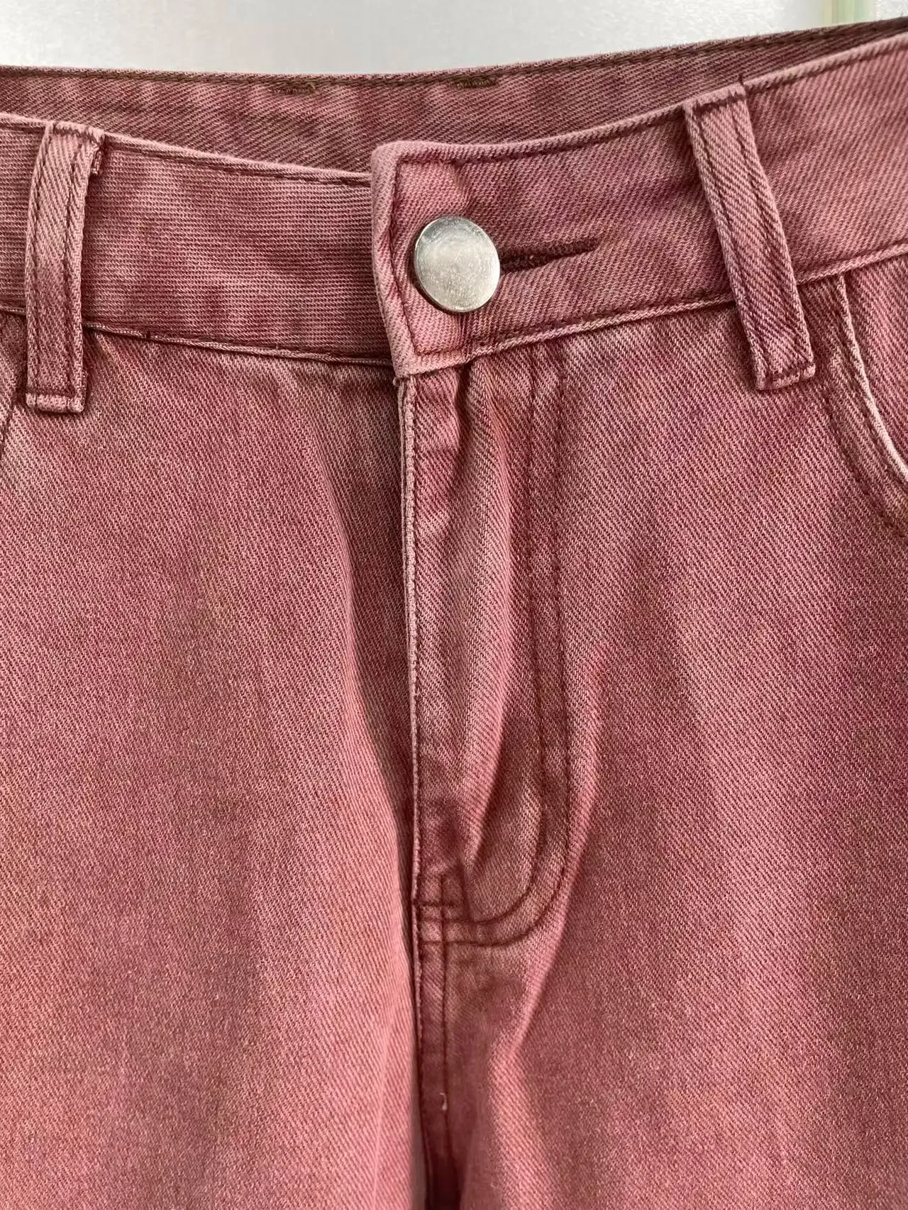 Men Jeans Pink Basic Straight Leg Men Jeans Mid Rise All-match Trousers All Seasons Street Daily Bottoms For Young Men Daily Out — image 4