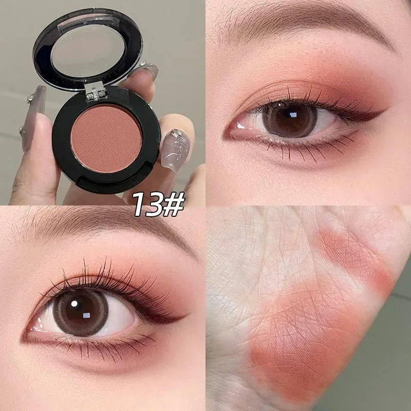 Monochrome Matte Brown Eyeshadow Makeup Waterproof Lasting Shiny Green Eye Makeup Natural Brighten Eyeshadow Highlighter Palette