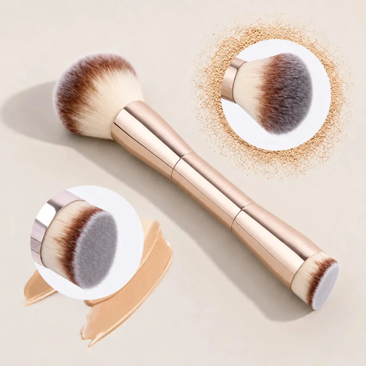 20-Piece Professional Makeup Brushes Set Metal Handle Wand With Velvet Pouch Soft Foundation Powder Blush Eyeshadow Eyebrow B — image 6