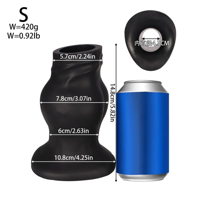 Hollow Huge Anal Butt Plug Adult Sex Toys Suction Cup Big Butt Plug For Male gay Big Anal Butt Plug Dilator Training Dialation — image 8