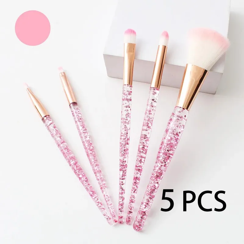 5 PCS Professional Makeup Brush Set Compatible for Eyeshadow Eyebrow - Nylon Bristles