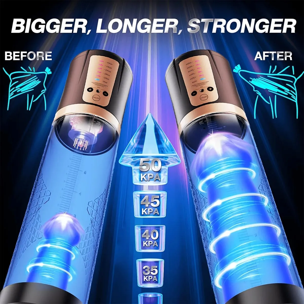 Automatic Electric Penis Pump Trainer Toy Male Self-pleasure Device with 3 Rings Suction Modes Ideal for Adult Men Sex Toys 18+ — image 4