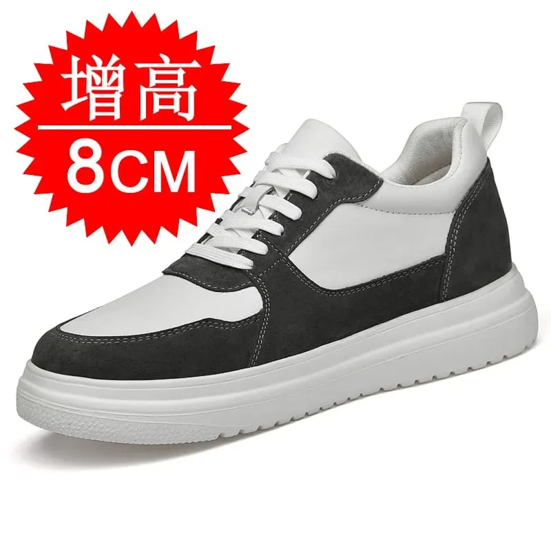 Plus Size37-46 Lift Sneakers Mand Elevator Sko Højde Øg Indersål 8cm Hvid Sort Højere Sko Mænd Fritid Mode sneakers