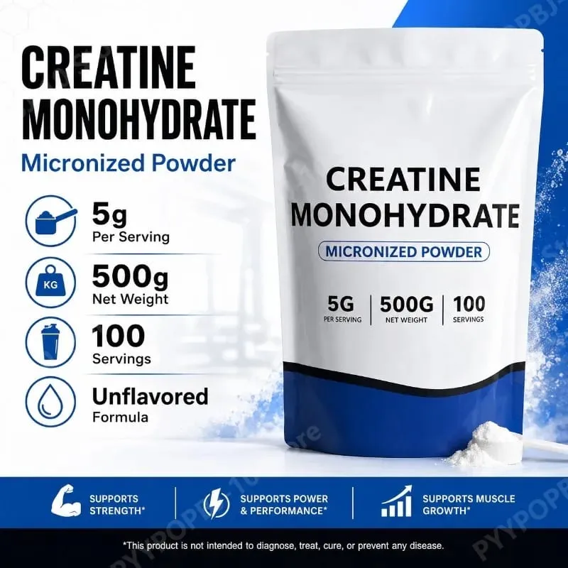Creatine Monohydrate Micronized Powder Unflavored 5g 500g 100 Servings Third-Party Tested Performance Recovery Support GMO-Free — image 2
