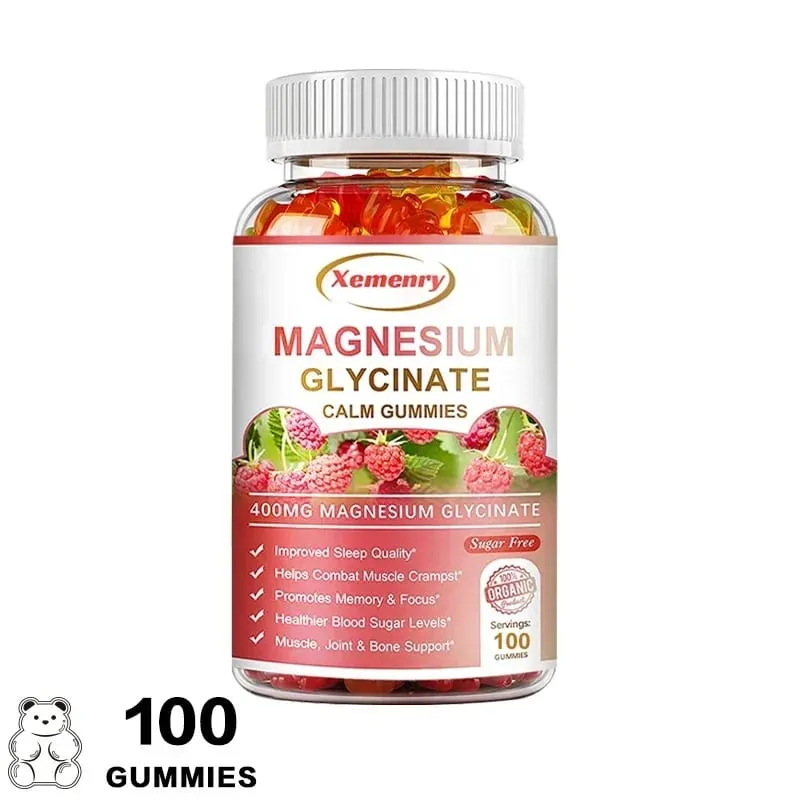Magnesium Glycinate Gummies Lugn lindrar stress Stöd Sömnstöd Minneskoncentration och muskelspasmer — image 9