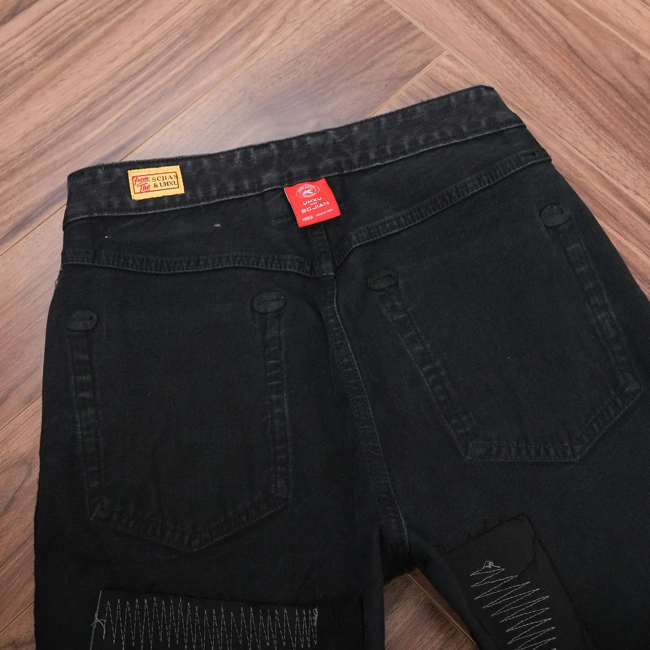 Spring Washed BlackGray Denim Jeans for Men Ripped Hole Distressed Design Regular Straight Leg Comfortable Trendy Casual Pants — image 3